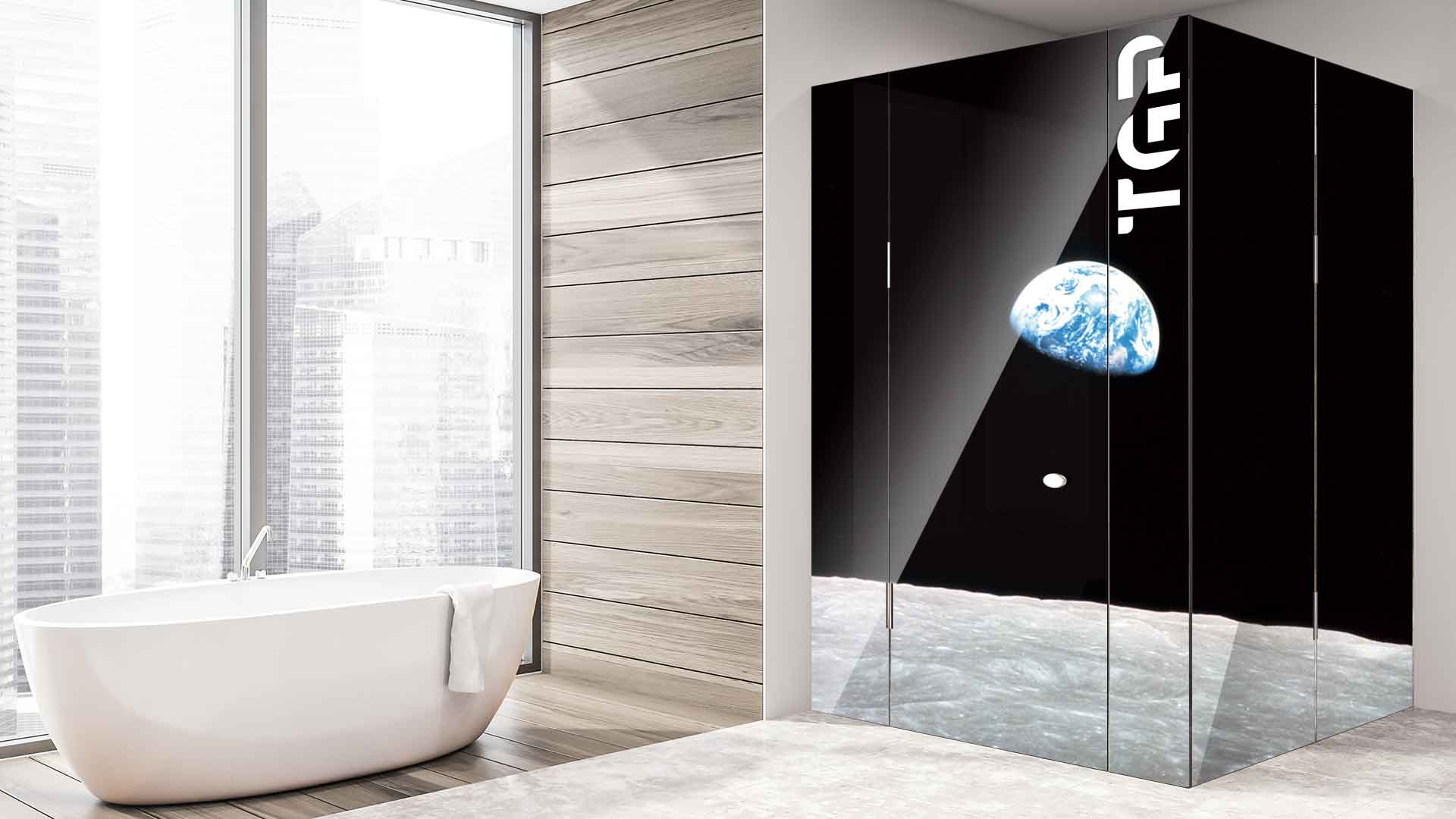 SPC019 cabina dus sticla printata