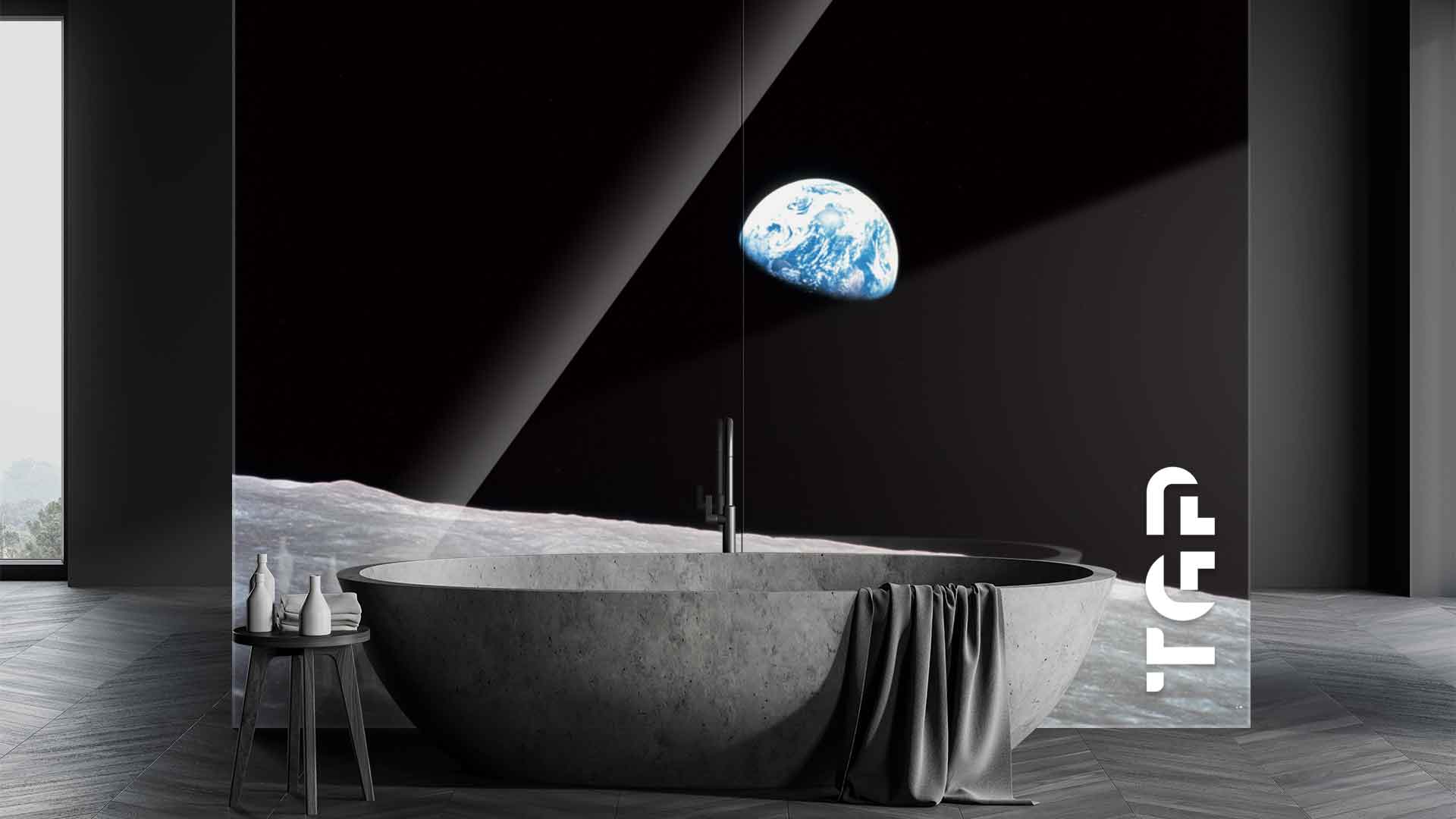 SPC019 placare perete sticla printata baie SPC019 placare perete sticla printata baie