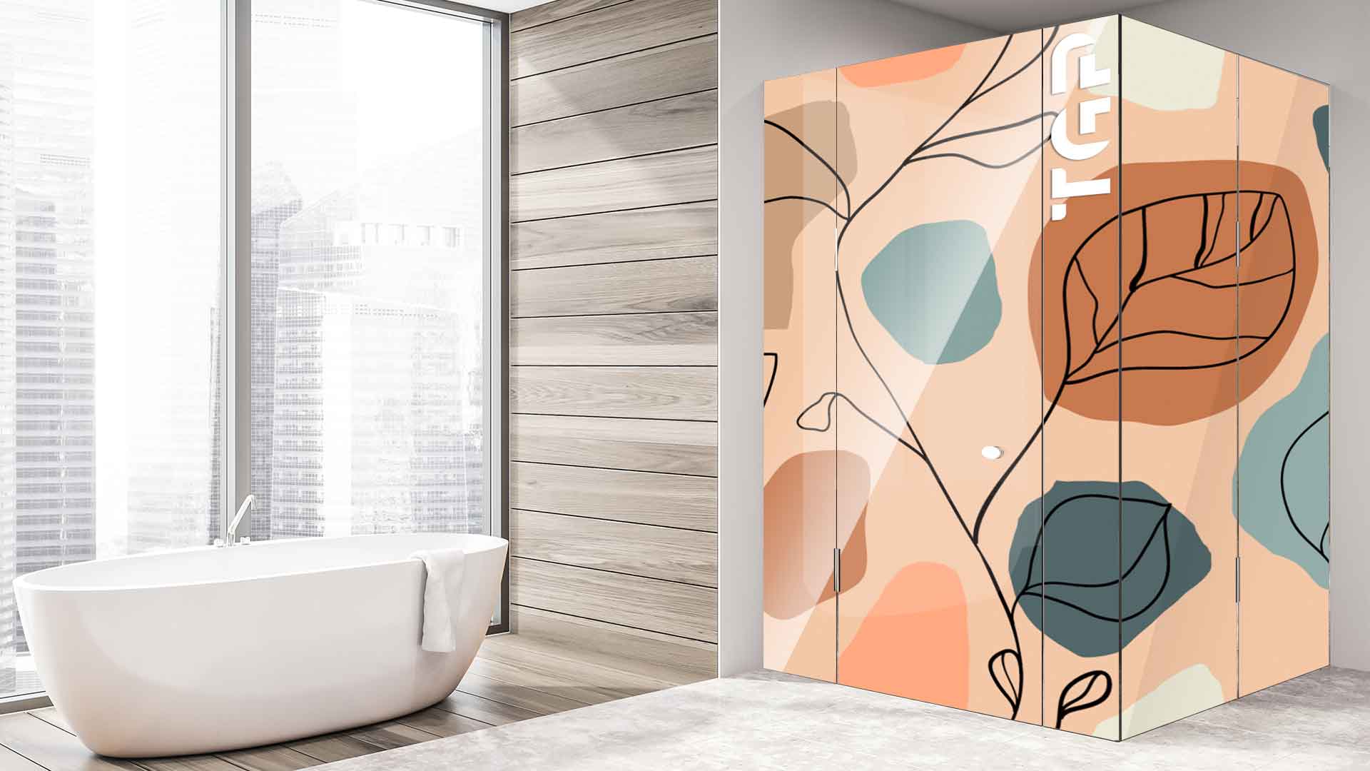 WLP001 cabina dus sticlă printată