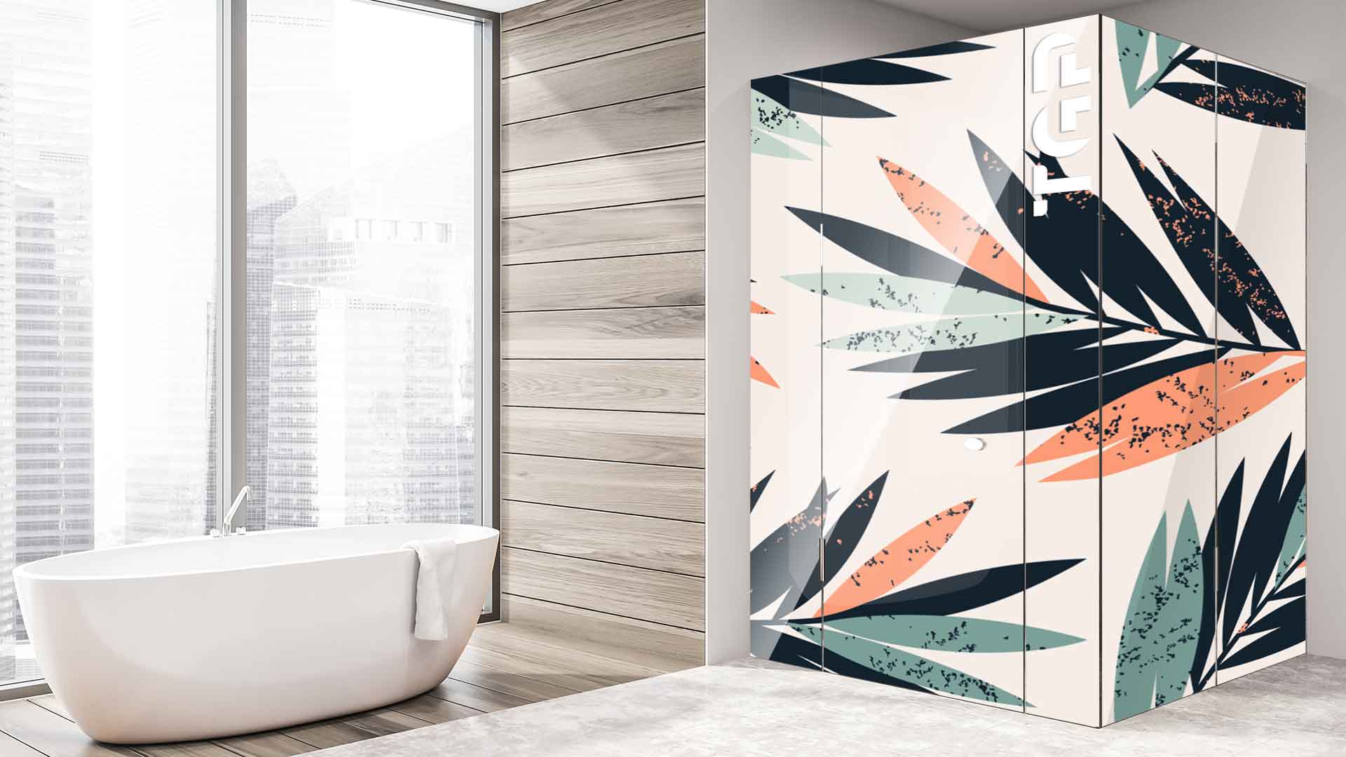 WLP002 cabina dus sticlă printată