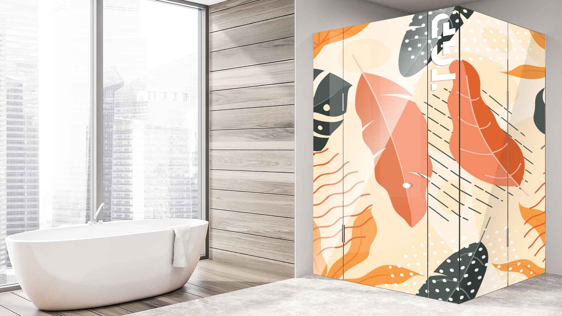 WLP003 cabina dus sticlă printată