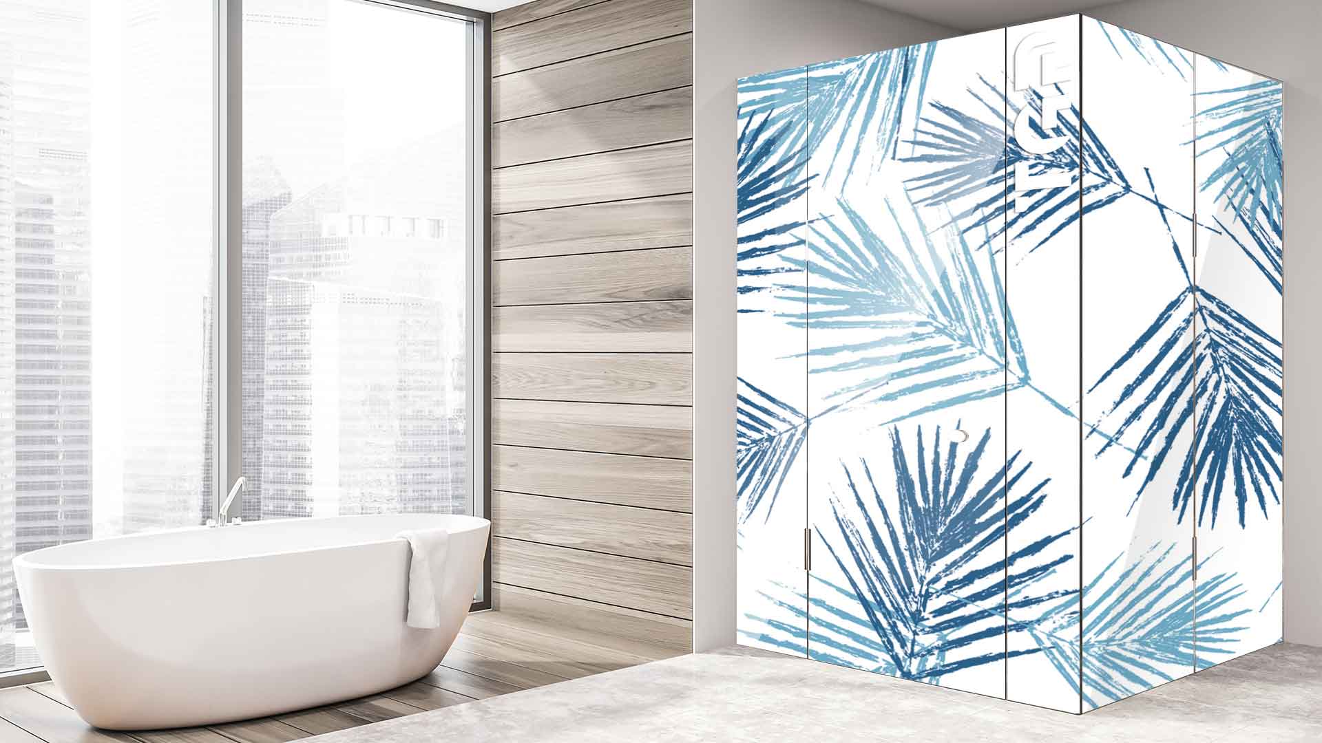 WLP004 cabina dus sticlă printată