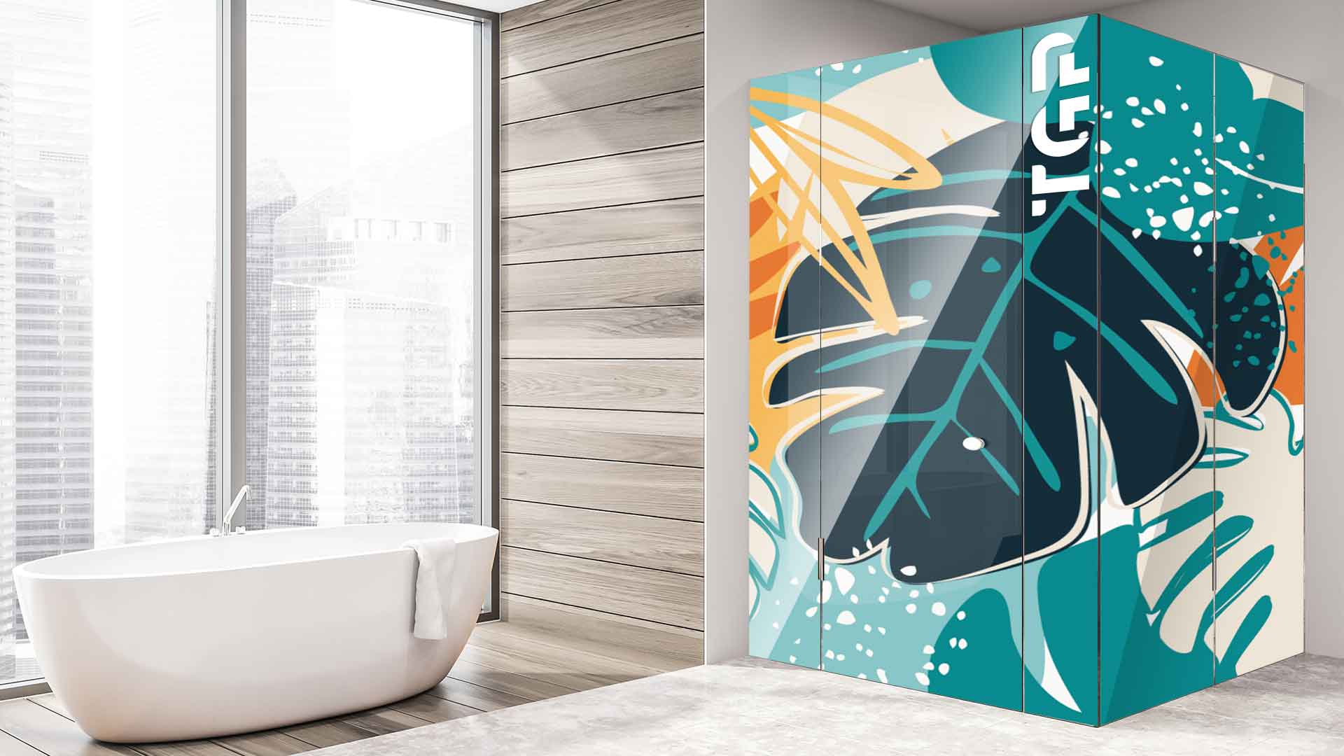 WLP005 cabina dus sticlă printată