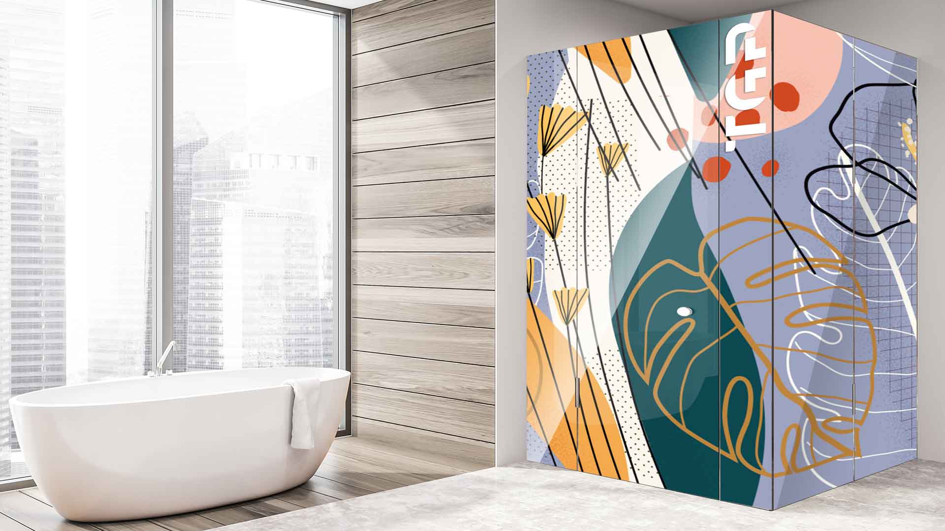 WLP006 cabina dus sticlă printată