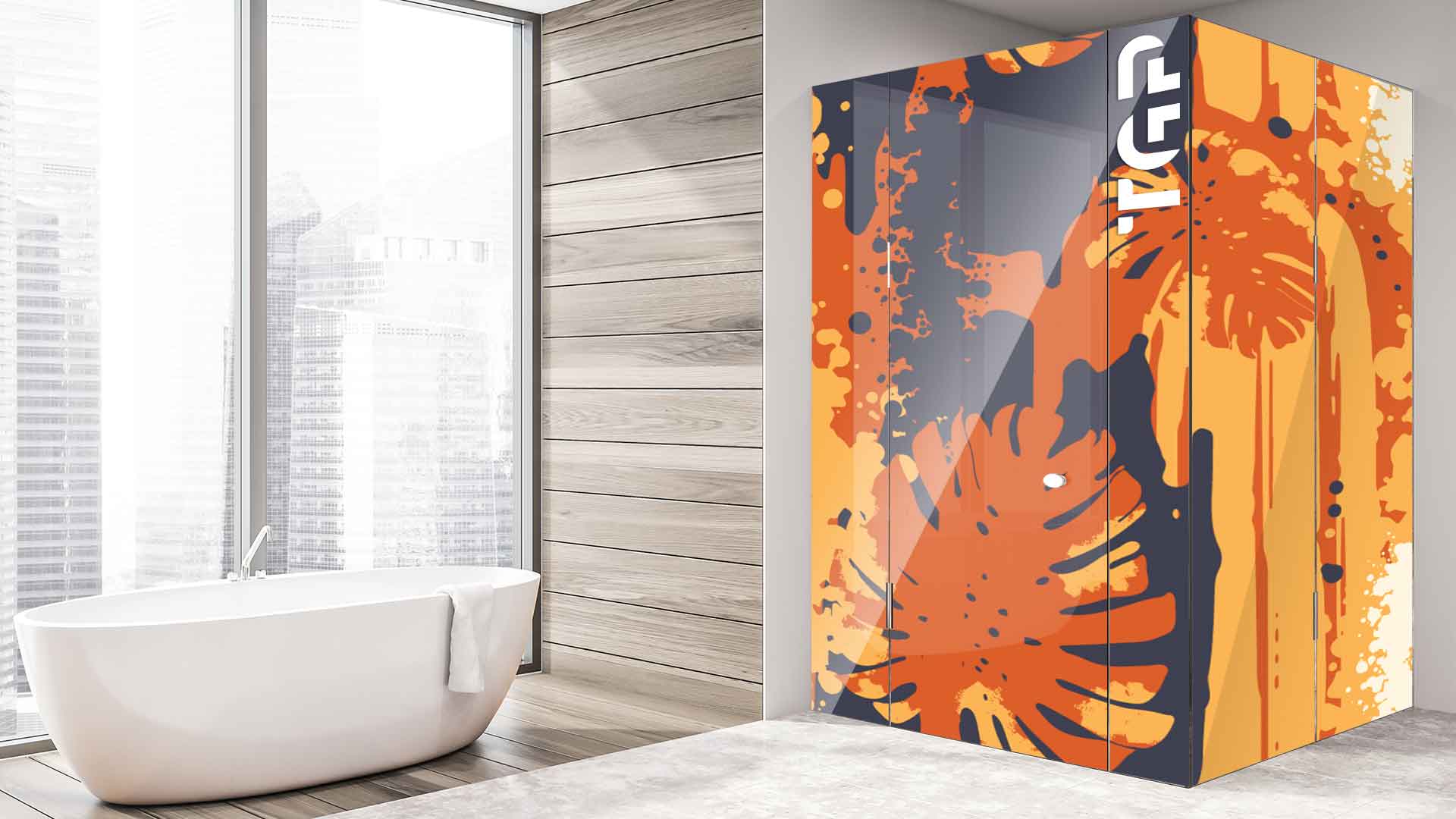 WLP008 cabina dus sticlă printată