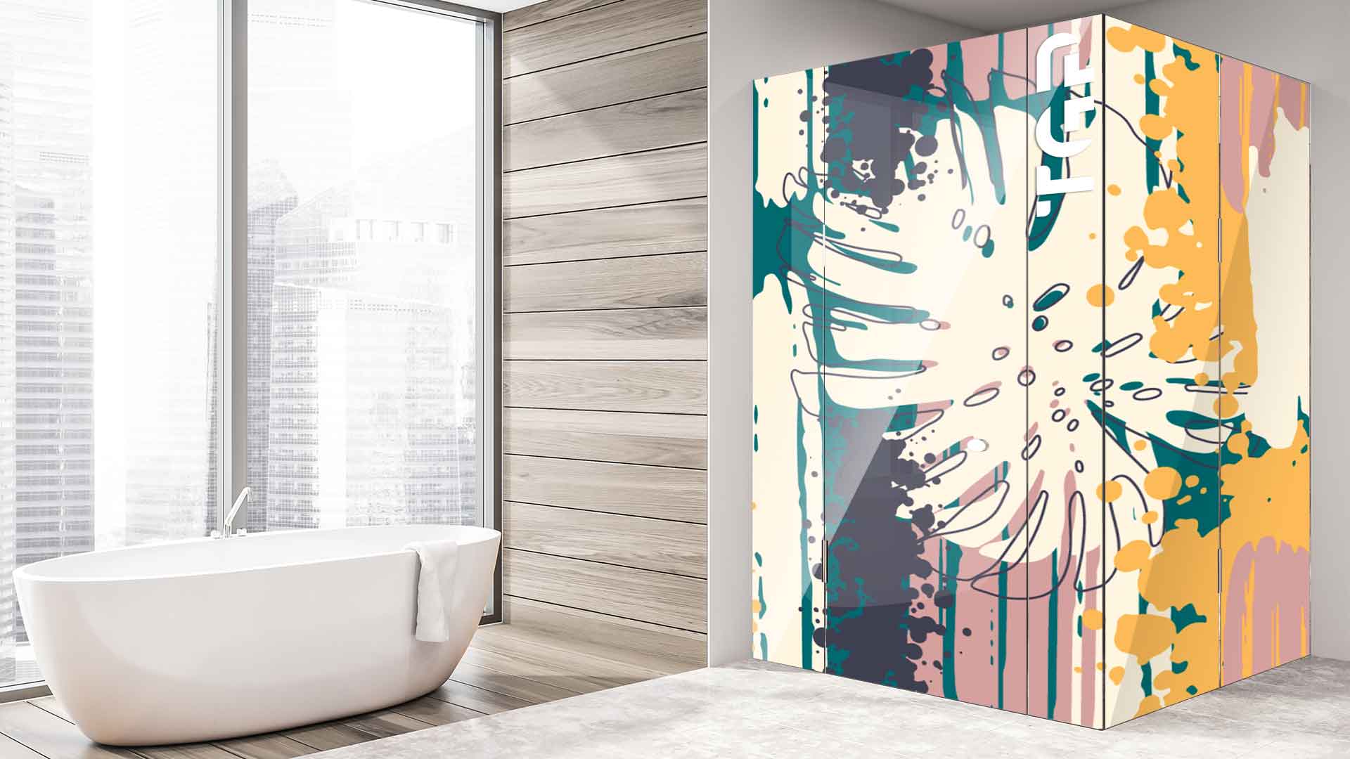 WLP009 cabina dus sticlă printată