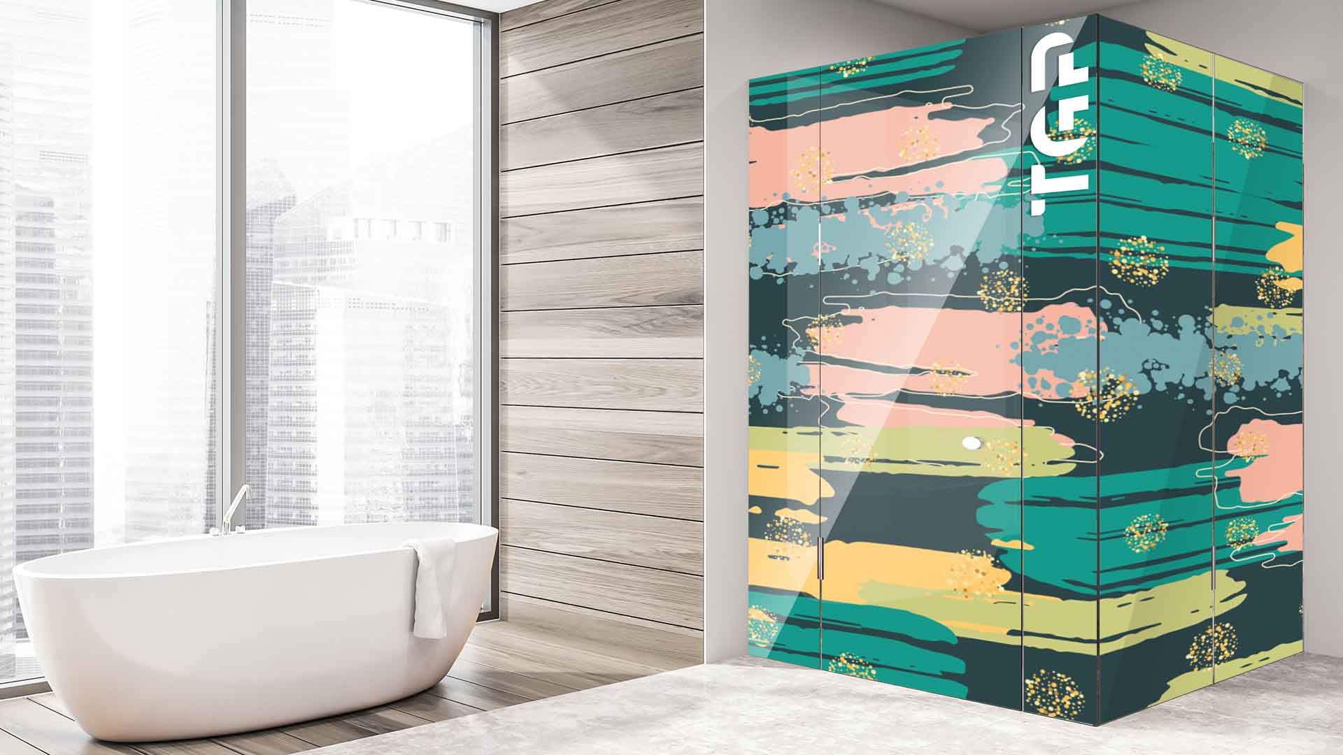 WLP013 cabina dus sticlă printată