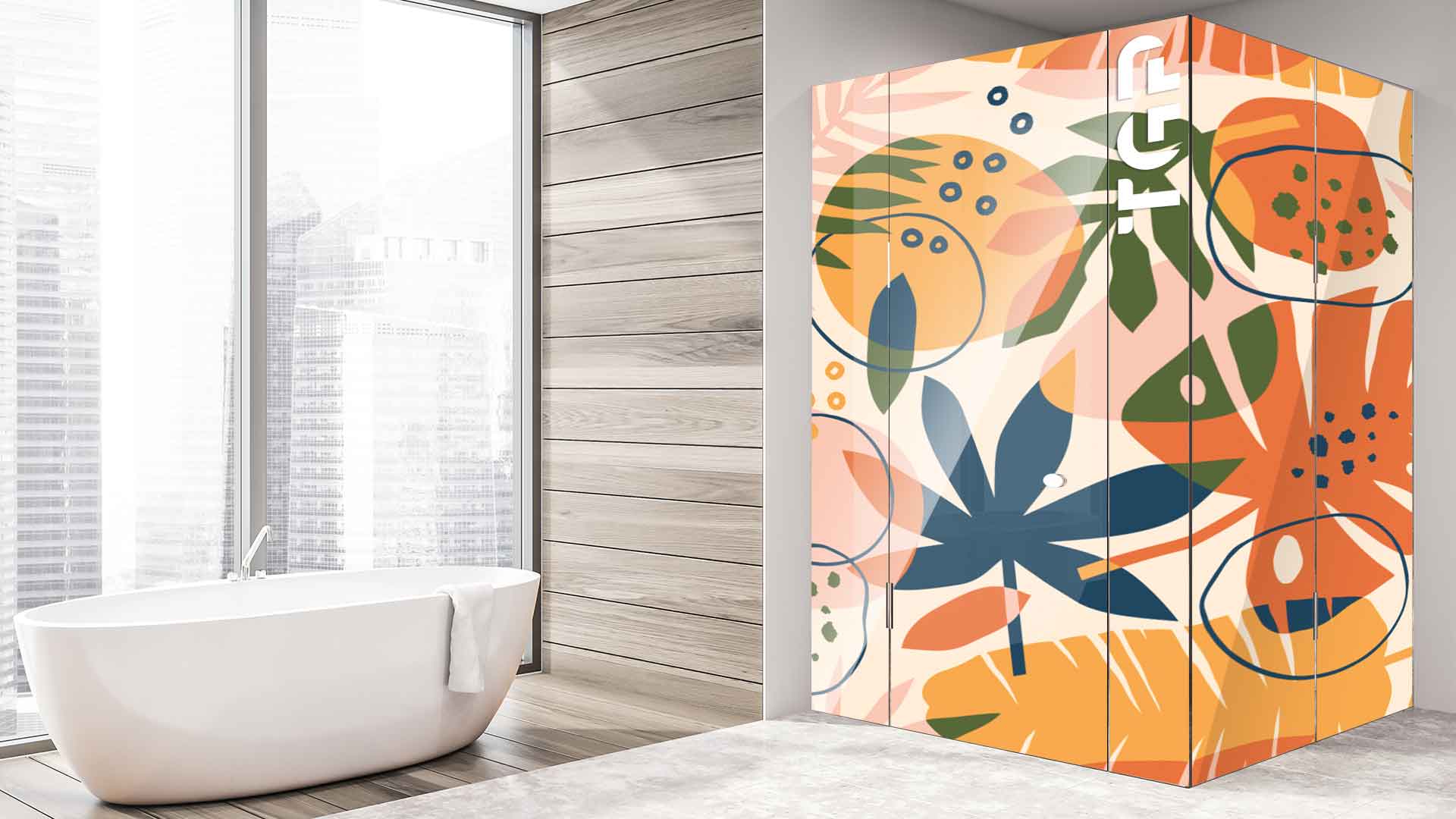 WLP014 cabina dus sticlă printată