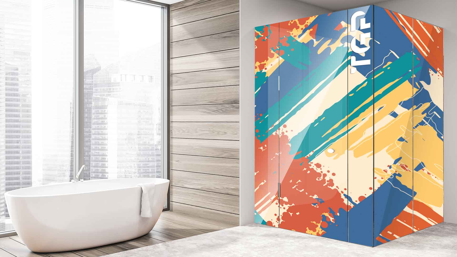 WLP015 cabina dus sticlă printată