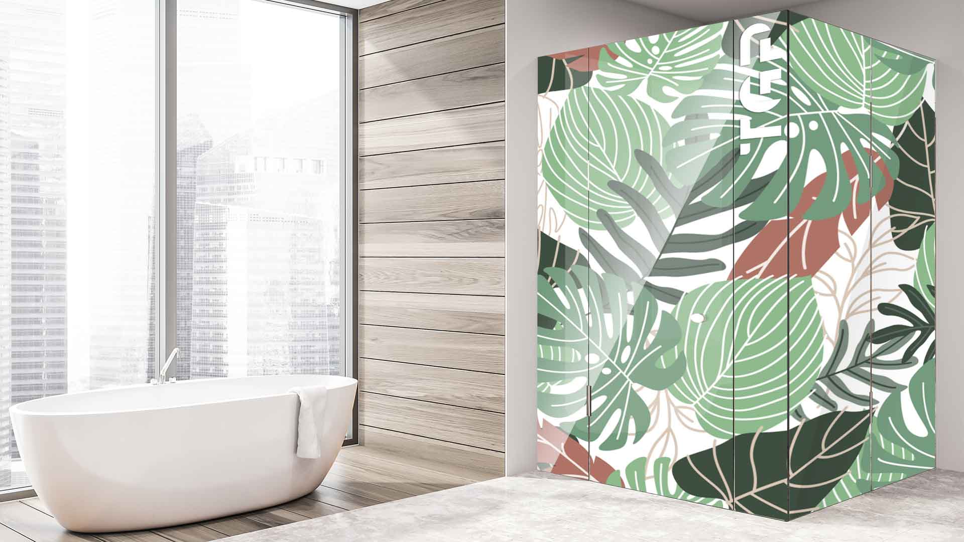 WLP018 cabina dus sticlă printată